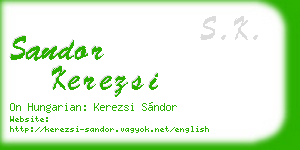 sandor kerezsi business card