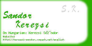sandor kerezsi business card